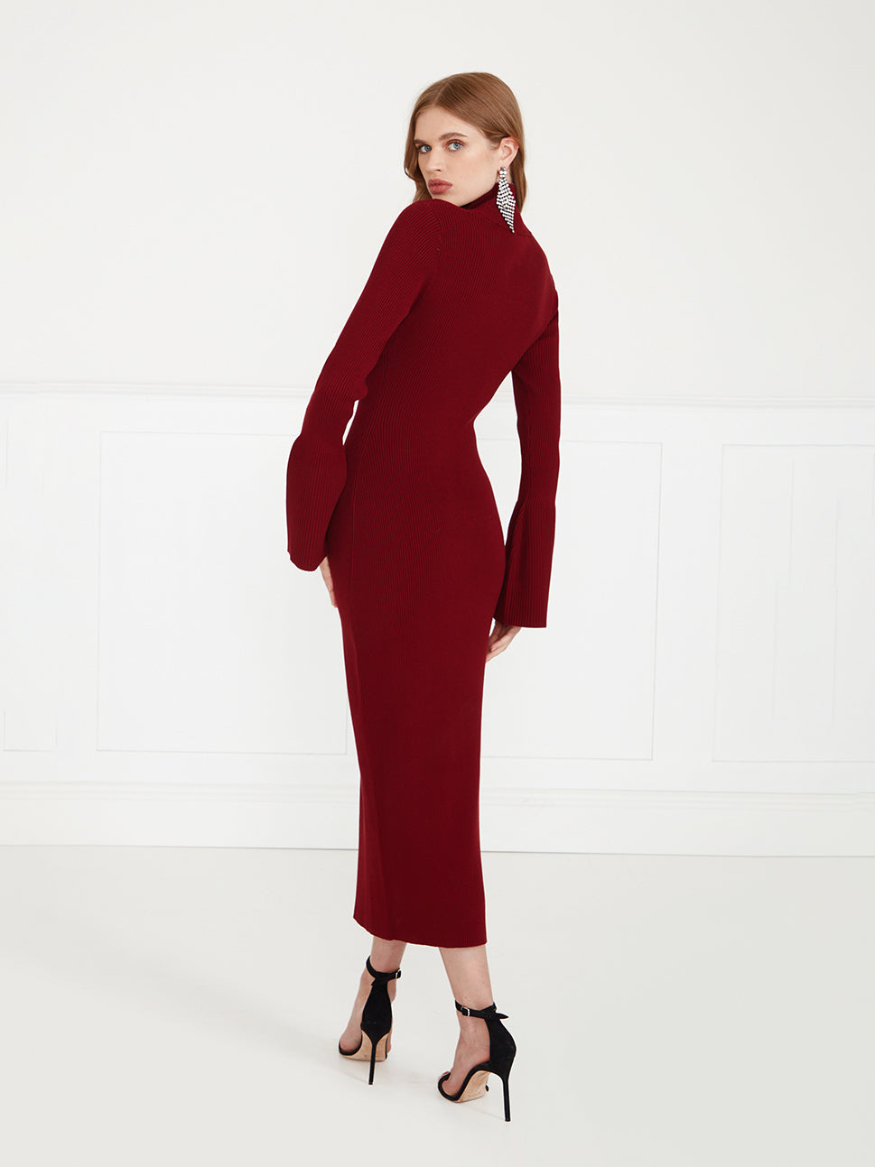 Temperley London Celia Knit Dress Red Dahlia 23SCII54186