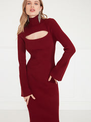 Temperley London Celia Knit Dress Red Dahlia 23SCII54186