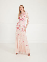 Temperley London Pardus Sleeved Gown Rosewater 00COHEV53725