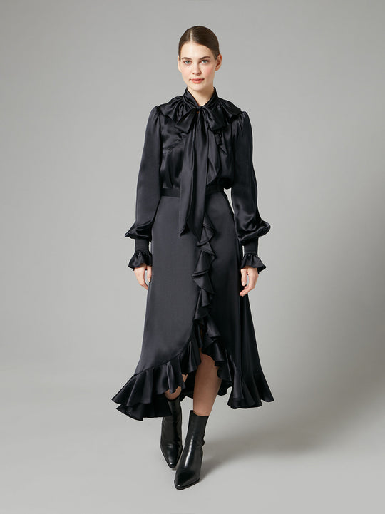 Temperley London Skyler Ruffle Skirt Black