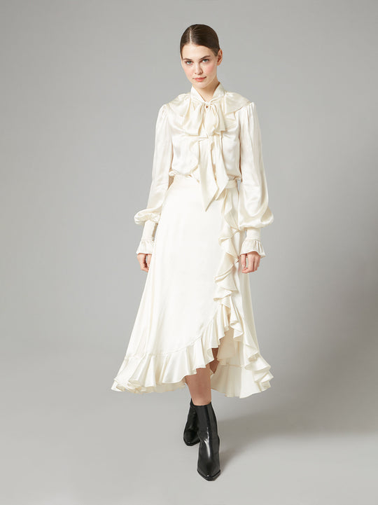 Temperley London Skyler Ruffle Skirt Winter White