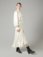 Temperley London Skyler Ruffle Skirt Winter White 23SSKR54361