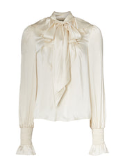 Temperley London Skyler Ruffle Blouse Winter White 23SSKR54380