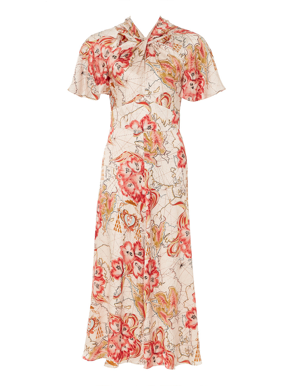 Temperley London Yolande Print Midi Dress Rosewater Mix 23SYOL52217