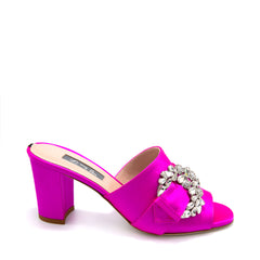 SJP by Sarah Jessica Parker Tinker 70mm Candy Pink Satin Mules