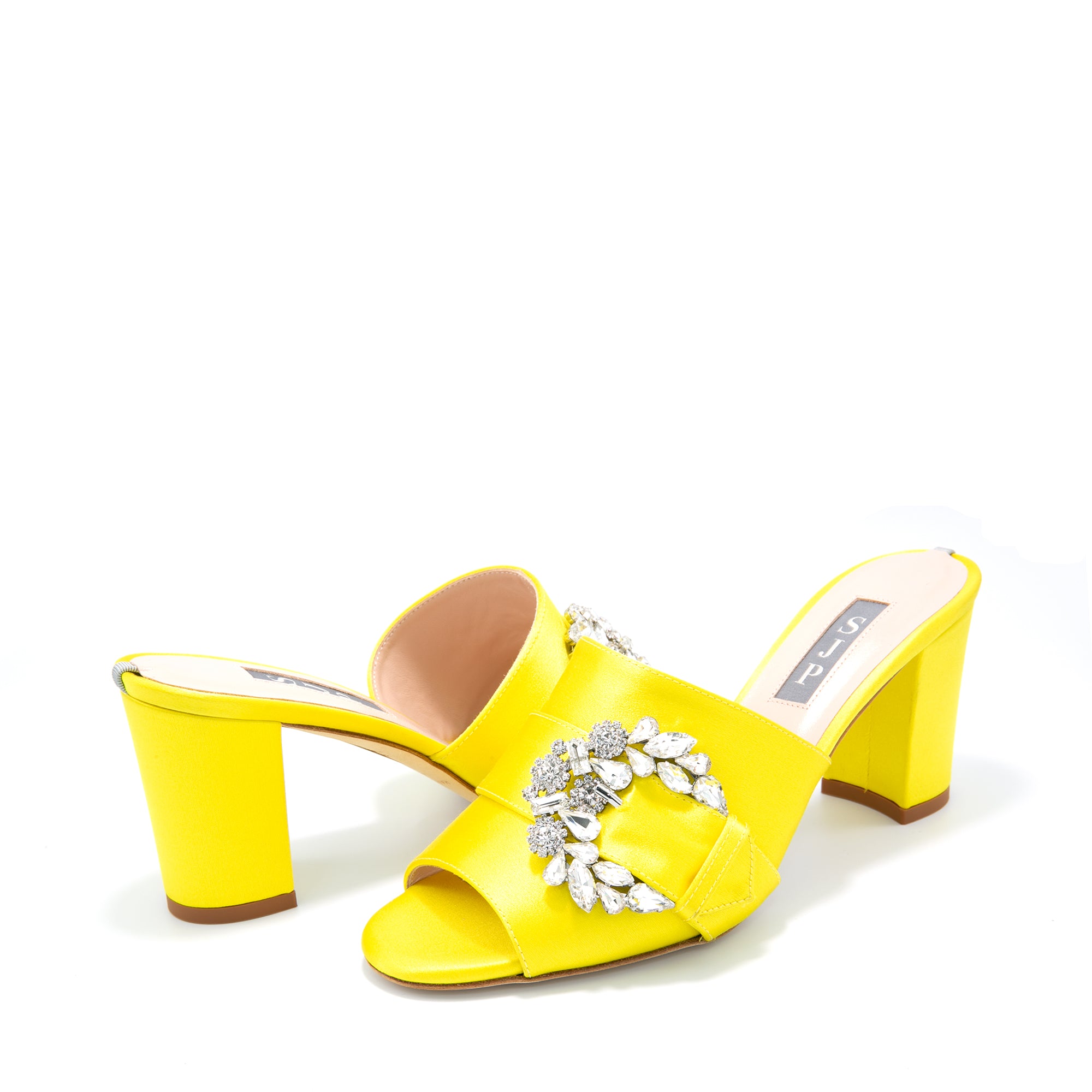 Sjp By Sarah Jessica Parker Tinker 70mm Yellow Satin Mules