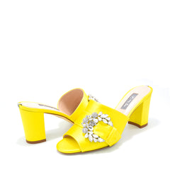 Sjp By Sarah Jessica Parker Tinker 70mm Yellow Satin Mules
