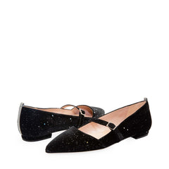 Vana Black Fabric Flats 0mm - InstaRunway.com