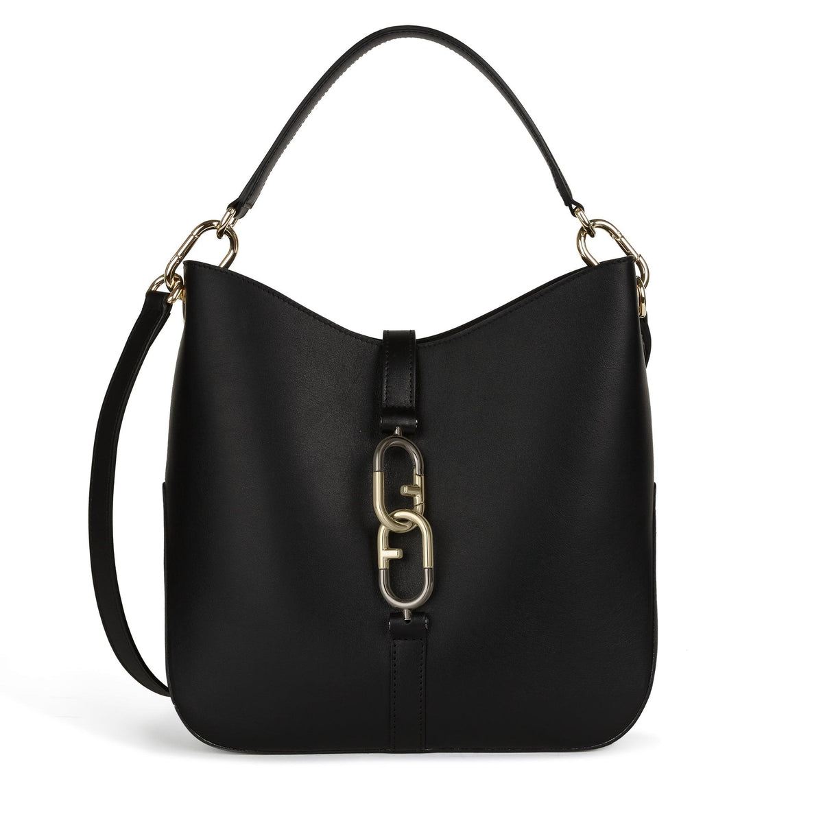 Furla Sirena Hobo Black Leather - InstaRunway.com