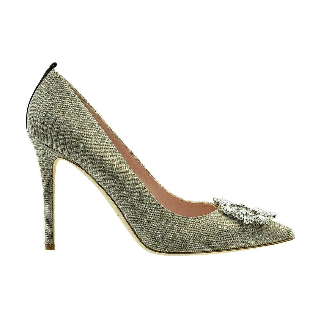 Buy SJP by Sarah Jessica Parker Amira Gold/Silver Fabric Pumps 100mm Online