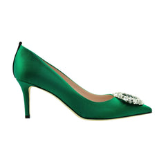 Chance Emerald Green Satin 70mm - InstaRunway.com