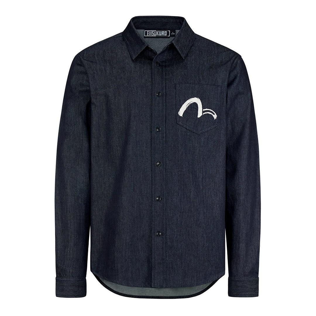 Buy Evisu Evisukuro Calligraphy L/S Denim Shirt Online