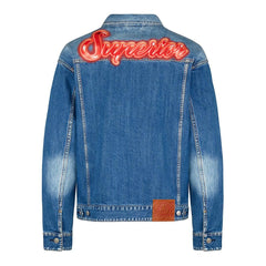 Buy Evisu Graffiti Print 2-Tone Denim Trucker Jacket Online