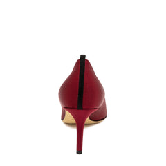 Fawn Burgundy Satin Pumps 70mm - InstaRunway.com