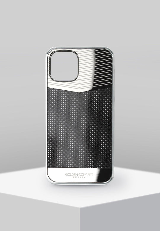 جولدن كونسبت غطاء آيفون أسود / فضي آيفون 12 برو ماكس