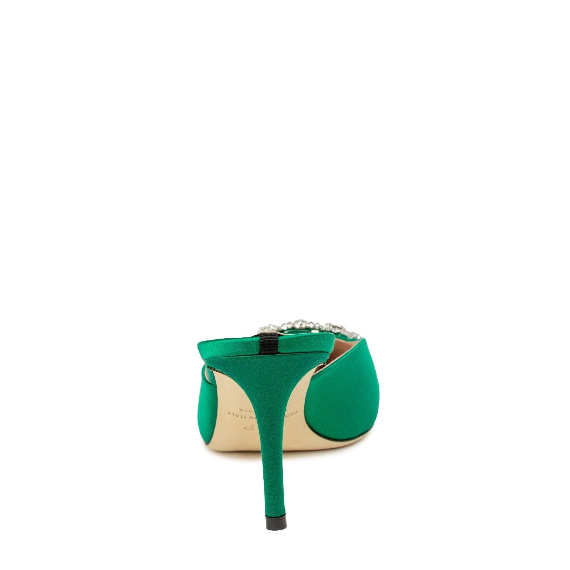 Buy SJP by Sarah Jessica Parker Laila Emerald Green Satin Pumps 70mm Online