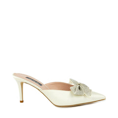 Buy SJP by Sarah Jessica Parker Paley Ivory Satin Mules 70mm Online