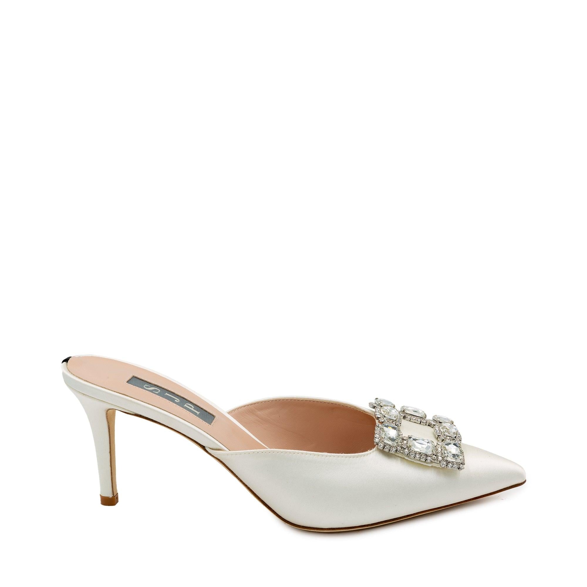 Buy SJP by Sarah Jessica Parker Rafi Ivory Satin Mules 70mm Online