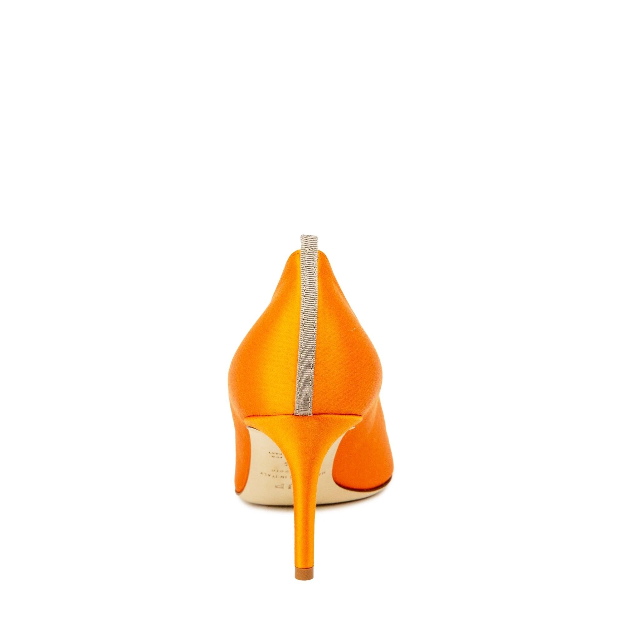 Tempest Orange Satin Pumps 70mm - InstaRunway.com